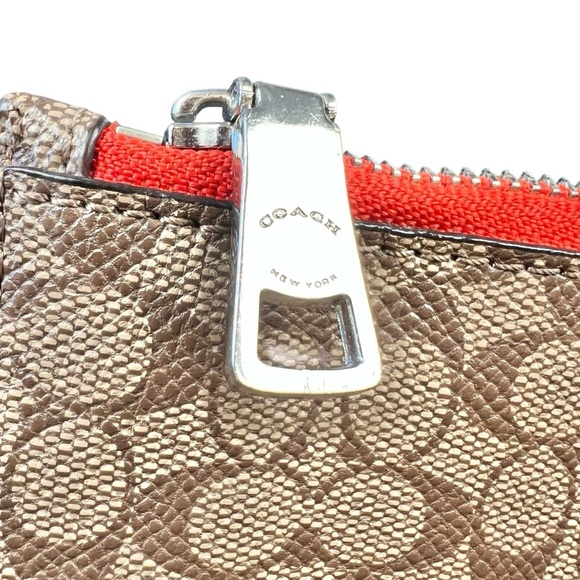 Coach Tan and Red Signature Envelope Pouch - Picture 3 of 9